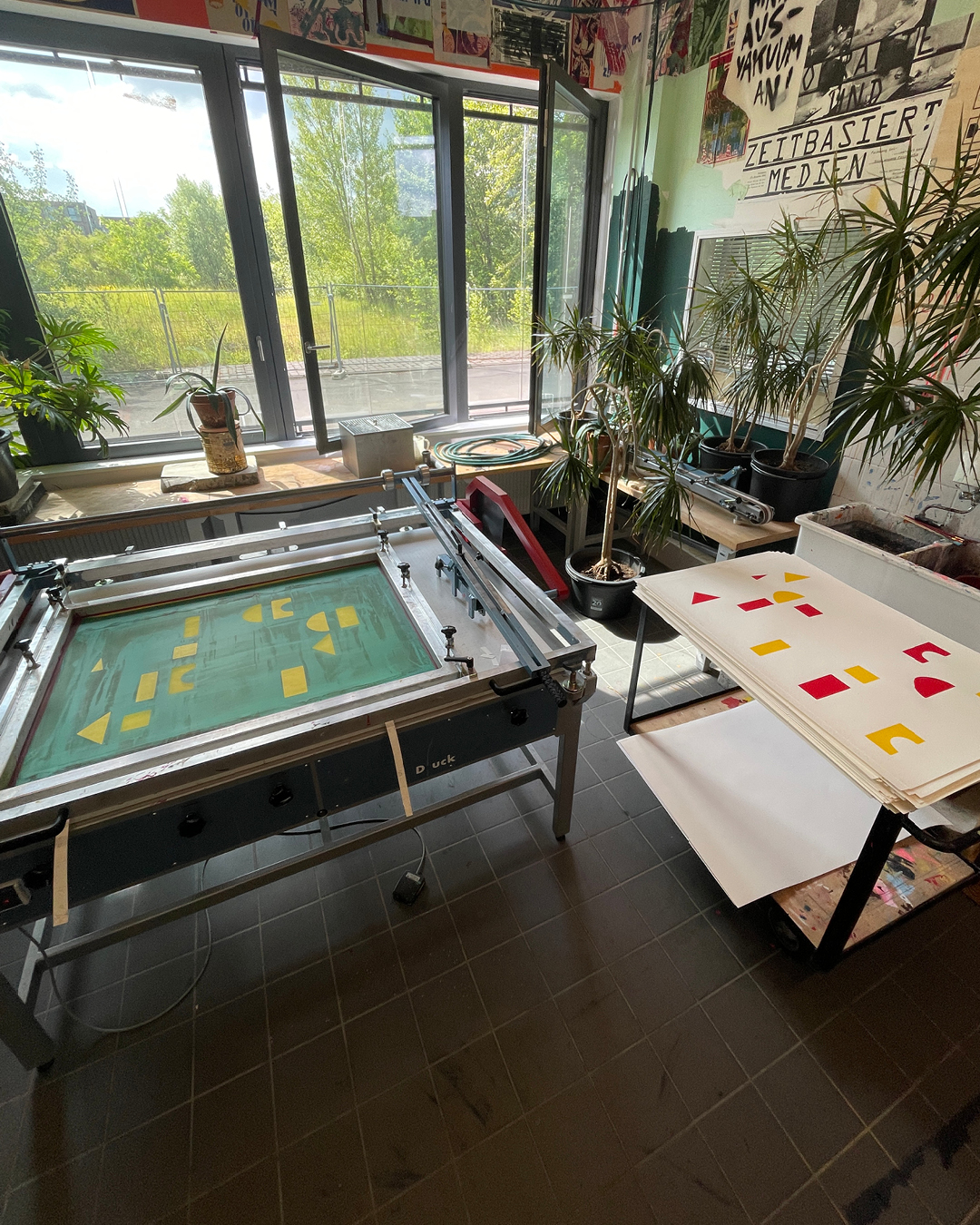 Siebdruck Werkstatt Thomas Kühnen Folkwang Universität der Künste Studio Wochenende