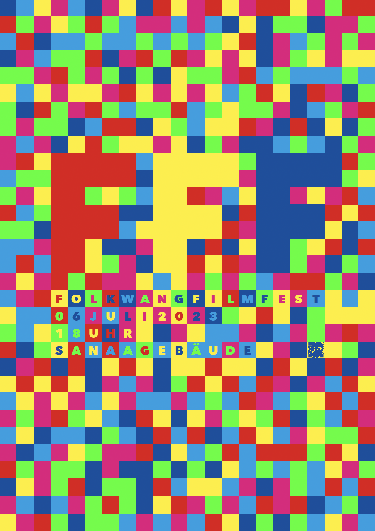 Plakat „Folkwang Filmfest 2023“ Emily Xylander Wenzel Rehbach Studio Wochenende